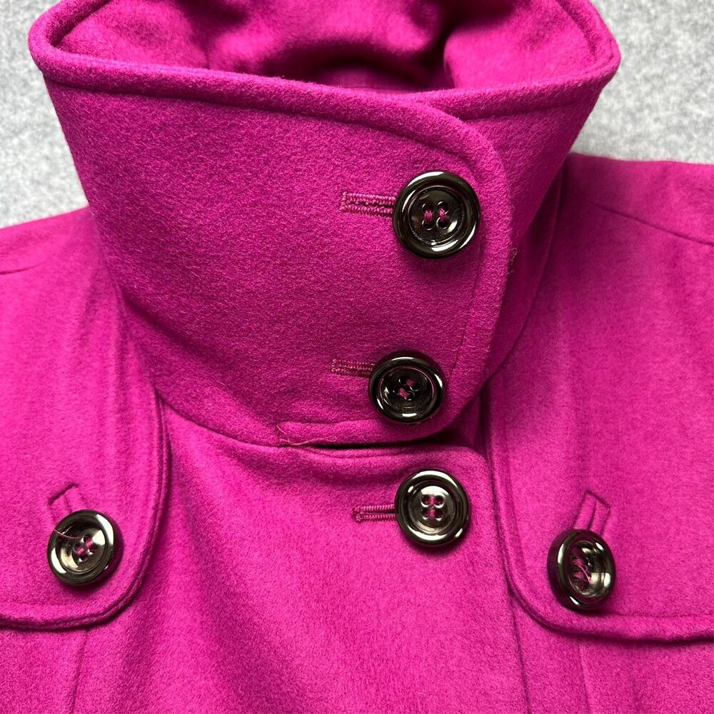 Green‎ With Envy Peacoat 1X Hot Pink Twee Barbiecore Coquette Mod Wool Blend - Picture 10 of 12